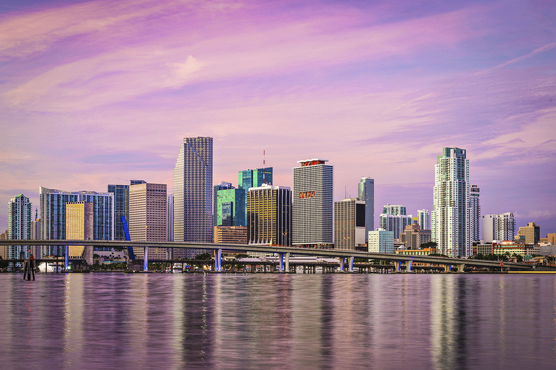 Colorful Skies Miami Skyline